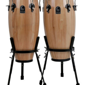 Toca Synergy Natural Conga Pair- 10/11" – with Barrel stands - Image 1